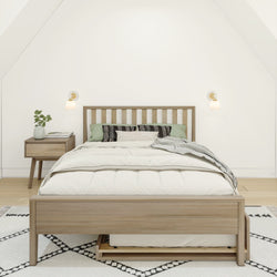 216211-010 : Kids Beds Scandinavian Full-Size Bed with Twin-Size Trundle, Blonde