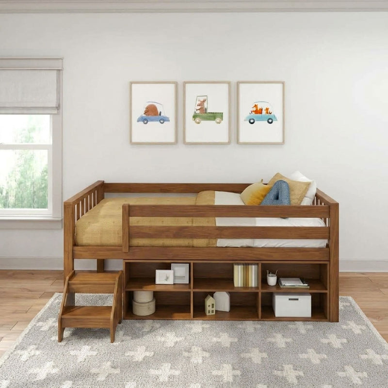 Soren Twin Ultra Low Loft Bed With Bookcase