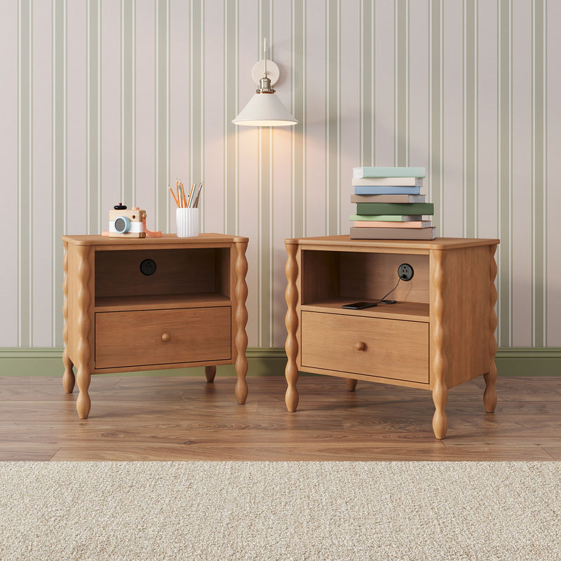 Jenny Nightstand With Charging Station (Set of 2)