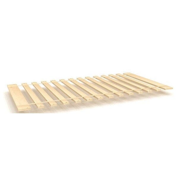 Wooden bed slats for mattress support, durable and sturdy construction.