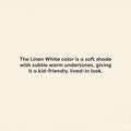 Linen White paint sample with soft warm undertones, creating a kid-friendly, lived-in interior look