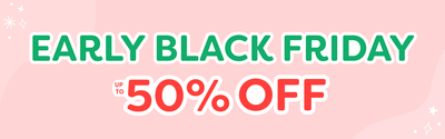 Early Black Friday sale banner — up to 50% off, limited-time discounts
