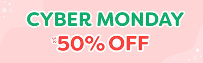 Cyber Monday sale banner — up to 50% off online deals and discounts for holiday shopping