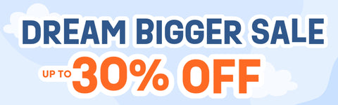 Dream Bigger Sale banner offering up to 30% discount on products.