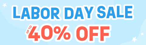 Labor Day Sale banner offering up to 40% off discounts on products.