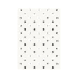Minimalist black and white abstract pattern on a rectangular mat, ideal for modern home decor.