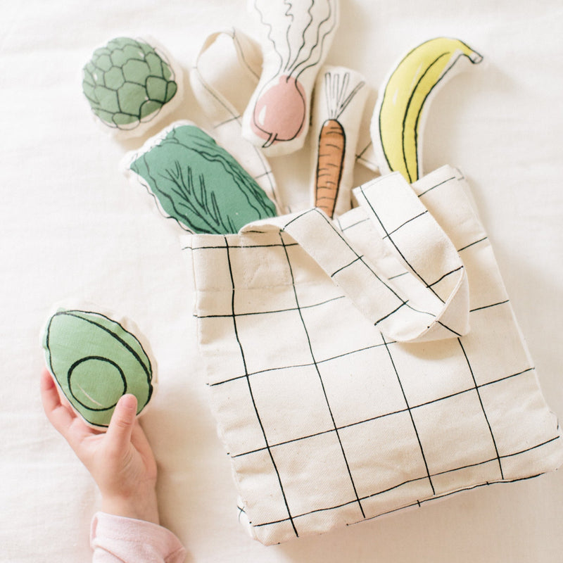 farmers market tote full of fruits and veggies