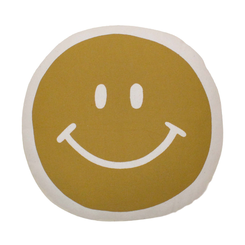 Gold Smiley Face Pillow
