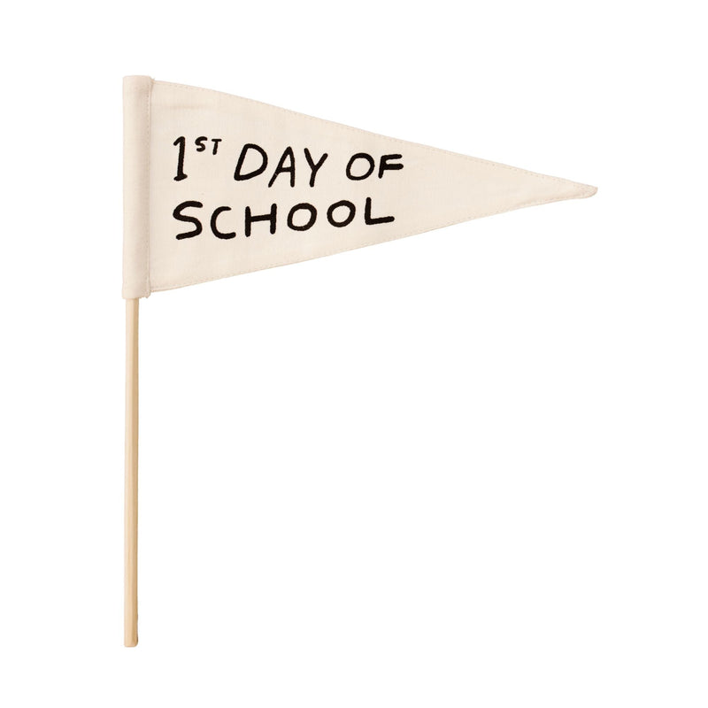 First day of school pennant flag on a white background