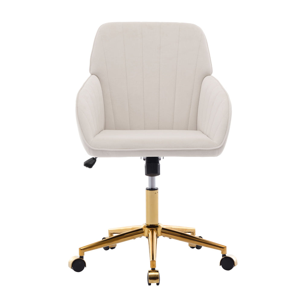 beige velvet desk chair