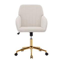 beige velvet desk chair