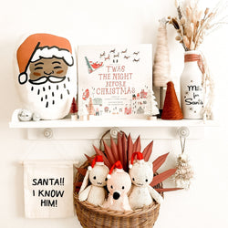 santa face canvas pillow christmas decor