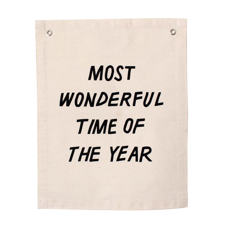"It's the most wonderful time of the year" Canvas Banner