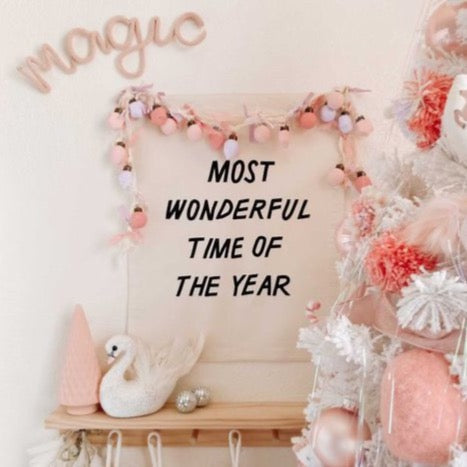 "It's the most wonderful time of the year" Canvas Banner
