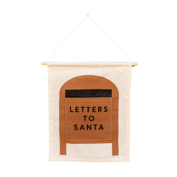 Hanging wall decoration with 'Letters to Santa' message, perfect for holiday decor.