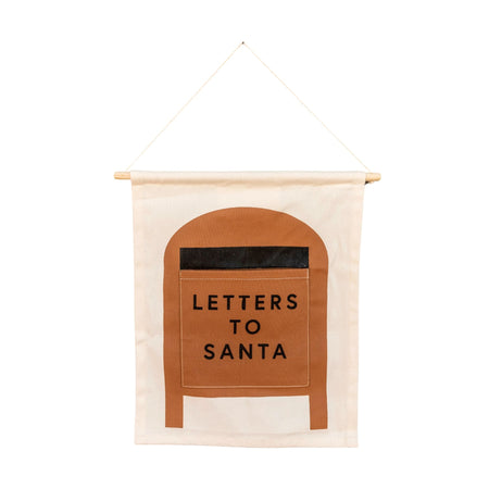 Hanging wall decoration with 'Letters to Santa' message, perfect for holiday decor.