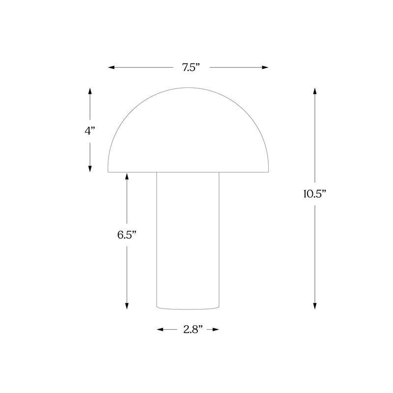 Measurement chart of a lamp with dimensions labeled.