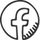 Facebook logo icon in black and white, representing social media connectivity.