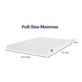 Full-size mattress 5-inch thick low-profile white mattress, 53.5" wide x 75" long, full/double bed mattress ideal for guest rooms and small bedrooms