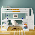 Full Loft Bed With Wraparound Desk & Stairs