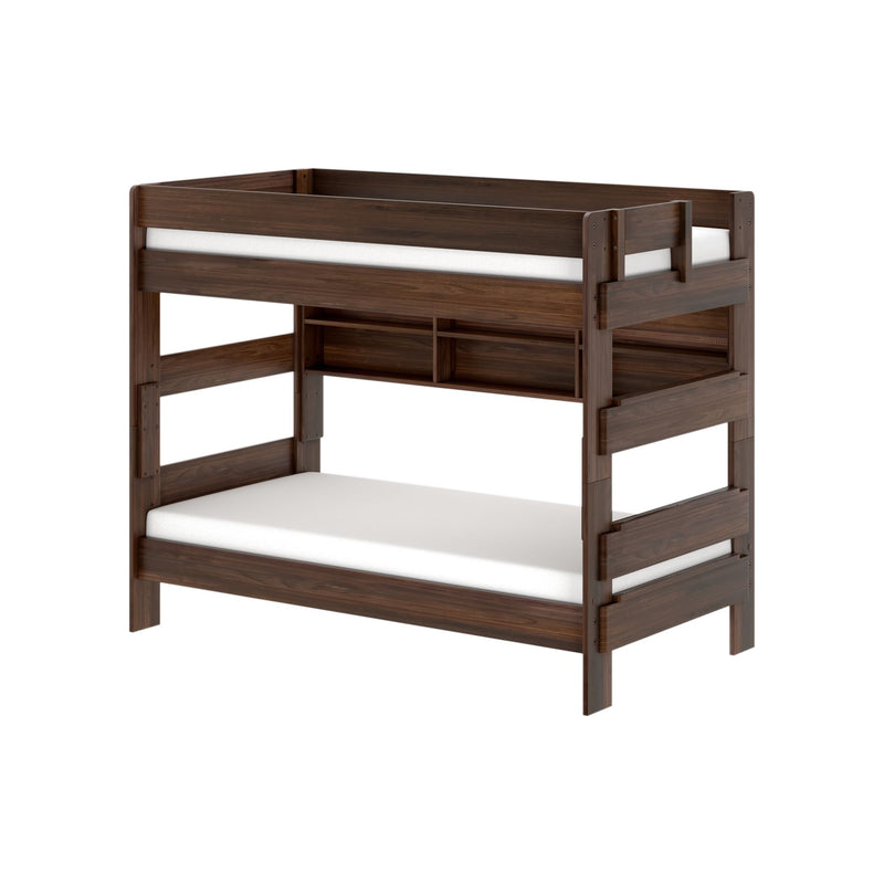 Modern Farmhouse Twin Over Twin Bunk Bed With Bookcase