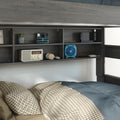 Modern Farmhouse Twin Over Twin Bunk Bed With Bookcase