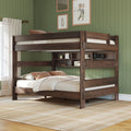 Modern Farmhouse Queen Over Queen Bunk Bed With Bookcase