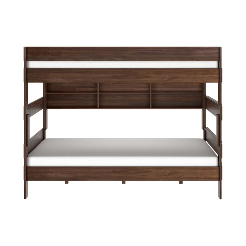 Modern Farmhouse Queen Over Queen Bunk Bed With Bookcase