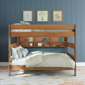 Modern Farmhouse Queen Over Queen Bunk Bed With Bookcase