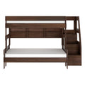 Modern Farmhouse Twin Over Full Bunk Bed With Stairs & Bookcase