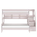 Modern Farmhouse Twin Over Full Bunk Bed With Stairs & Bookcase