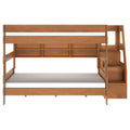 Modern Farmhouse Queen Over Queen Bunk Bed With Stairs & Bookcase