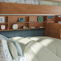 Modern Farmhouse Queen Over Queen Bunk Bed With Stairs & Bookcase