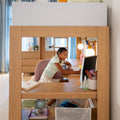Mid-Century Modern Twin Loft Bed With Wraparound Desk