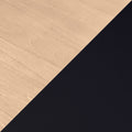 Diagonal split background showing light maple wood texture and black matte surface, minimalist geometric flat-lay ideal for product mockups, web design, and branding