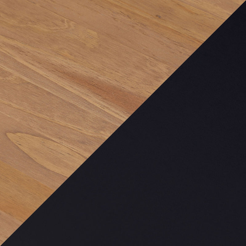 Diagonal split background showing natural wood grain texture and smooth black matte surface, minimalist texture