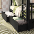 Scandinavian Twin Over Twin Bunk Bed With Storage Drawers