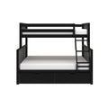 Scandinavian Twin Over Full Bunk Bed With Storage Drawers