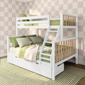 Scandinavian Twin Over Full Bunk Bed With Storage Drawers