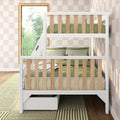 Scandinavian Twin Over Full Bunk Bed With Storage Drawers