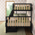 Scandinavian Twin Over Full Bunk Bed With Storage Drawers