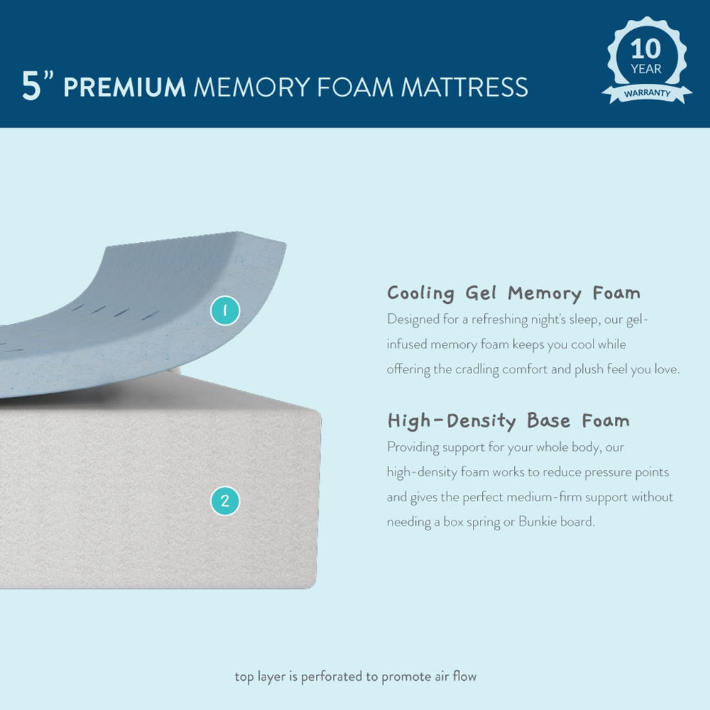 ML3015-000 : Mattresses 5" Premium Memory Foam Mattress Twin