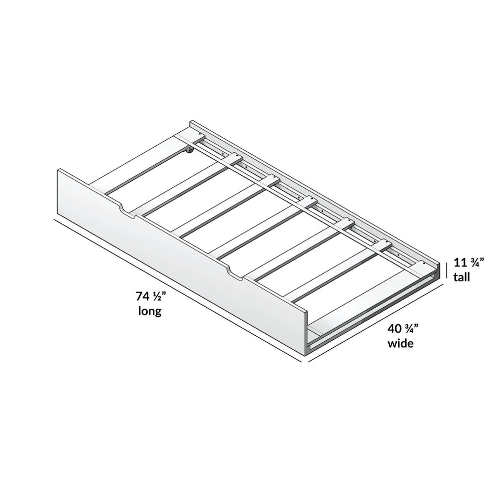 175261-007 : Component Trundle Bed w/ 7 pcs Slat Roll and Rubber Castors, Pecan