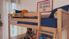 Children playing and studying in different bedrooms with loft beds with desks or stand-alone desks.