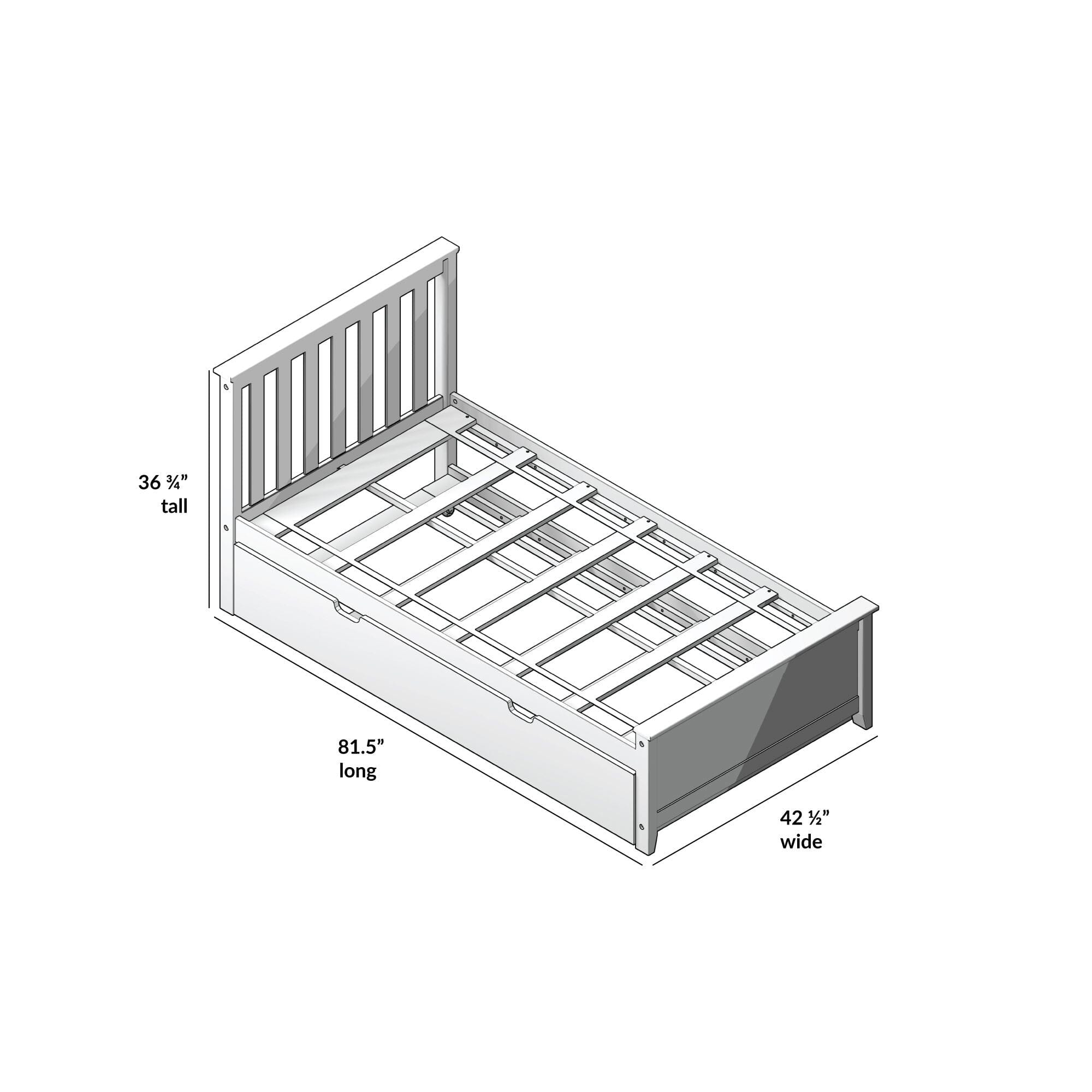 Full size store trundle frame