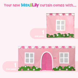 180033-064 : Curtain Farmhouse Curtain, Light Pink/White