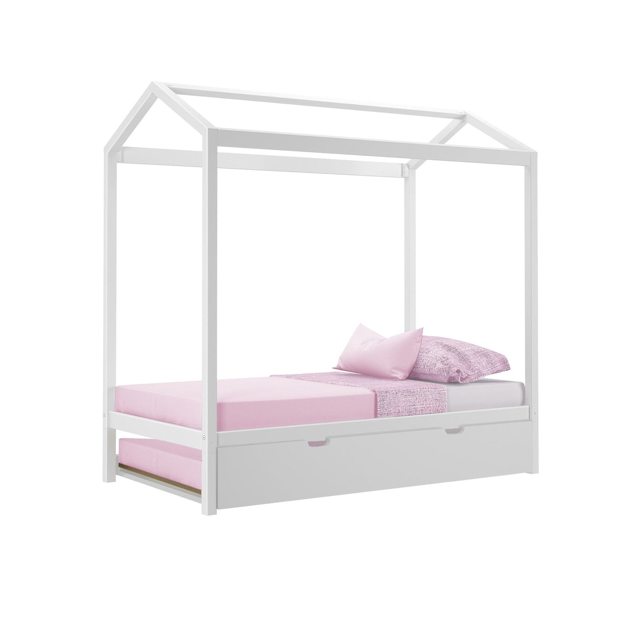 Kids Beds Max & Lily Kid's Twin-Size House Bed with Trundle 