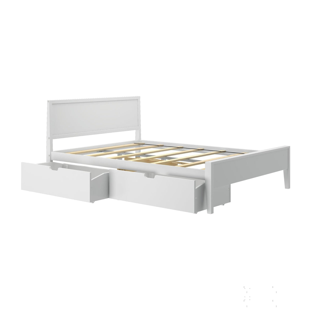 187102-002 : Kids Beds Classic Queen-Size Bed with Panel Headboard and Storage Drawers, White