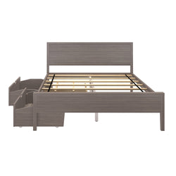187102-151 : Kids Beds Classic Queen-Size Bed with Panel Headboard and Storage Drawers, Clay
