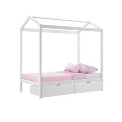 Kids Beds Max & Lily Kid's Twin-Size House Bed with Storage Drawers 